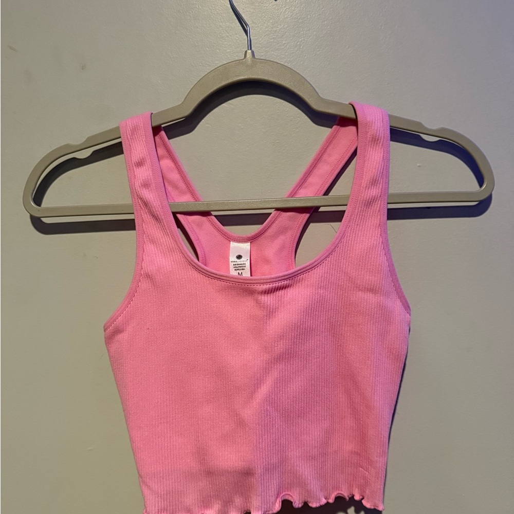Yogalicious Pink Ribbed Tank
